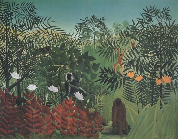Henri Rousseau Tropical Forest with Monkeys France oil painting art